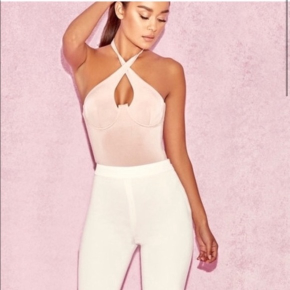 HOUSE OF CB BLUSH TWIST BUSTIER BODYSUIT - Picture 2 of 6